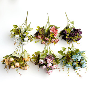 Ramo de Camelia Artificial de 34 cm, Flor de Seda para Decoración del Hogar, Adornos para Mesa de Boda - Product Image 1