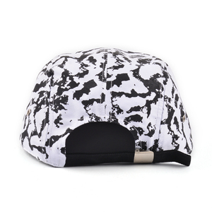 Gorra de béisbol de 5 paneles con estampado de mármol abstracto, visera plana de gamuza y hebilla metálica para uso diario al aire libre - Product Image 4