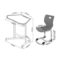 Ensemble Chaise et Bureau Scolaire Ergonomique Moderne et Réglable en Hauteur, Durable et Sûr, Idéal pour Adultes - Vente en Gros à Prix Abordable