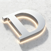 Lettres en relief 3D durables en acier inoxydable avec éclairage LED rétroéclairé, étanches IP65 pour la publicité professionnelle et les noms d'entreprises