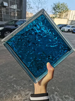 Bloc de verre creux teinté décoratif, brique de verre carrée, brique de verre ambrée pour la construction de murs-rideaux, la séparation des espaces domestiques et hôteliers