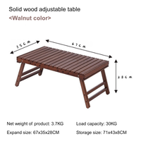 Table pliante d'extérieur en bois massif-Polyvalente pour tente de camping, zone de tatami, heure du café, pique-nique et utilisation de la plage de rouleaux d'œufs