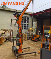 Grue Mini JYH Hydraulique Pliante Portable à Bras Rotatif avec Treuil Électrique et Télécommande