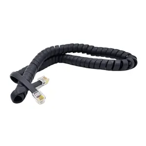 RJ12 Curly Retractable Telephone Handset Cord 6P6C Coil Cable