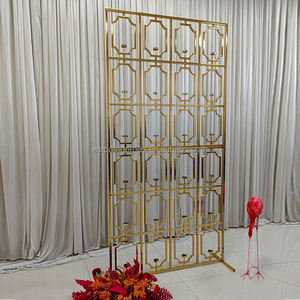 مورد حفل زفاف فاخر قوس ذهبي حامل من الفولاذ المقاوم للصدأ حامل شموع خلفية جدارية لحفل الزفاف ديكور الحفلات - Product Image 2