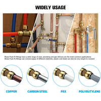 Raccords à pression en laiton pour plomberie, raccords de morsure à dégagement rapide, connecteur de accouplement universel en laiton pour tuyaux d'eau pex