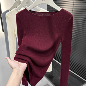 Maglione da donna a collo alto, slim fit, a maniche lunghe, senza cuciture, leggero. - Product Image 1