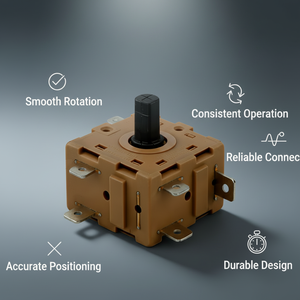 Interrupteur rotatif IP11 1NO, raccordement électrique stable, structure en matériau robuste, corps stable, raccordement rapide, large gamme d'applications - Product Image 3