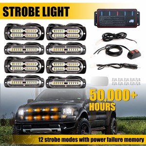 Auxito - Juego de 8 Luces Estroboscópicas LED con Función de Sincronización, Luces de Advertencia de Emergencia con Destello LED Ámbar y Blanco - Product Image 5