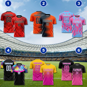 Uniforme de football personnalisé OEM, maillot de football en sublimation pour hommes/femmes, manches courtes, 100% polyester, respirant, séchage rapide F00 - Product Image 4