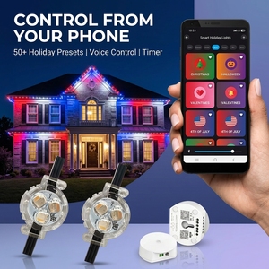 <b>Smart</b> Wifi Controller Outdoor Permanent LED Gemstone Christmas <b>Lights</b> DC12V IP68 Waterproof Eaves Pixel Point <b>Light</b> for House - Product Image 1
