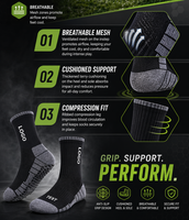Chaussettes de football personnalisées antidérapantes, confortables et à séchage rapide pour hommes, avec logo personnalisé.