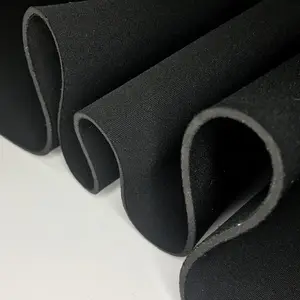 Tela negra de espuma de neopreno CR SBR, tela de neopreno suave impermeable de poliéster laminado de 3mm y 5mm para soportes médicos
