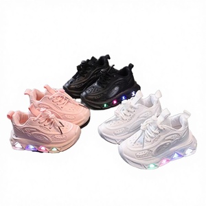 Chaussures de sport décontractées en cuir véritable pour enfants avec LED pour garçons et filles - Product Image 2