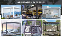 Pergola en aluminium avec stores motorisés pour patio extérieur et gazebo au bord de la piscine, gazebo en aluminium à lames orientables 3x3 3x4 4x6