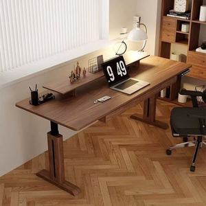 Bureau en bois massif de noyer noir d'Amérique du Nord, design moderne, poste de travail <span class=keywords><strong>informatique</strong></span> intelligent à hauteur réglable électriquement avec tiroirs - Product Image 3
