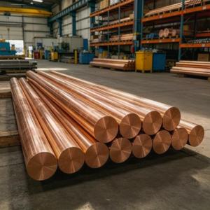 Barra Redonda de <span class=keywords><strong>Cobre</strong></span> Puro 99.9% C11000, Barra de <span class=keywords><strong>Cobre</strong></span> <span class=keywords><strong>con</strong></span> Superficie Brillante para Soldadura, Soldadura Fuerte y Unión de Metales - Product Image 1