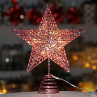 Leuchtender Handgefertigter Fünfzackiger Stern Baumspitzen-Dekoration PVC LED Blinkende Stern-Lichtbox Weihnachtsbaum-Ornamente