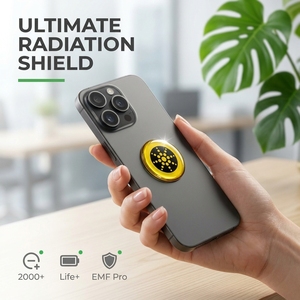 Autocollants <span class=keywords><strong>anti</strong></span>-radiation pour téléphone portable, en or et argent, ronds, 28 mm, vente en gros promotionnelle, réduction des radiations - Product Image 3