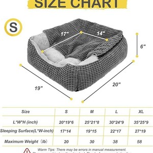 เตียงแมวหรูหรา ป้องกันความวิตกกังวล รูปทรงสี่เหลี่ยมผืนผ้า พร้อมผ้าห่มคลุมแบบมีฮู้ด สำหรับลูกสุนัข - Product Image 4