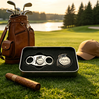 Cutter à cigares japonais en plastique de qualité supérieure, grand luxe, coupe en V, avec marqueur de balle de golf en carbone à ressort, coffret cadeau