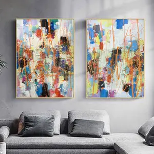 Custom Products Nordic Art Craft Framed Home Decor Hand-painted Abstract Oil Paintings on Wall