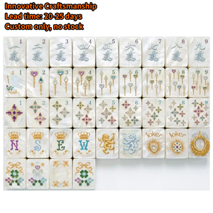 Juego de Mahjong Americano de Lujo con Diseño de Perlas Blancas Personalizado, 160 Fichas de Acrílico Resistentes a la Decoloración, para Regalo o Juego de Fiesta - Product Image 1