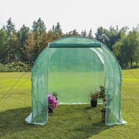Serre tunnel miniature portable d'extérieur pour jardin, en tuyaux galvanisés, imperméable