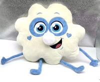 Kawaii Wolken-Gesicht Plüschpuppe Weiches Stofftier mit Rosa Augen Maßgefertigte Plüschpuppe Geringe Mindestbestellmenge Kinderspielzeug-Hersteller