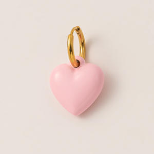 Collana Trendy con Cuore Rosso Effetto Goccia d'Olio, Certificazione CE Nohs, Ciondolo a Forma di Cuore, Gioielli per Coppie, Ciondoli alla Moda - Product Image 6