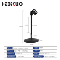 Support de microphone de table de bureau réglable en M-206 pour la diffusion et l'enregistrement en direct de Studio domestique pour instruments de musique et accessoires
