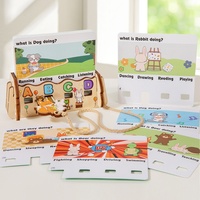 Carte de décryptage de mot de dessin animé en bois Montessori correspondant aux jeux de puzzle activités d'apprentissage préscolaire jouets éducatifs pour les enfants