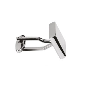 Mancuernillas Rectangulares Plateadas de 19.3X12X3.5 mm con Acabado Pulido para Vestimenta Formal Masculina - Product Image 2