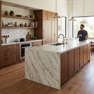 Piedra de Cuarzo Artificial Impresa en 3D con Aspecto de Mármol Breccia Viola, Personalizada de Fábrica, para Isla de Cocina, Encimera de Baño y Recepción - Product Image 5