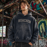 Sweat à capuche personnalisé en molleton 460 GSM pour homme, 100 % coton, délavé à l'acide, imprimé DTG, coupe oversize, style vintage, OEM ODM, marque privée