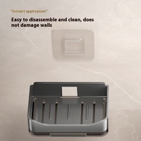 Porte-savon mural en ABS pour salle de bain, accessoires de salle de bain sans perçage pour un usage domestique