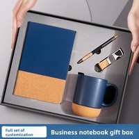 Coffret Cadeau Carnet de Notes Professionnel A5 en Similicuir, Reliure Piquée, Bloc-Notes de Bureau et de Réunion, Stylo Inclus, Personnalisable, Souvenir