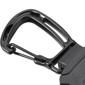 Heavy-duty black easy-zip transparent vertical <b>ID</b> backpack card <b>holder</b> outdoor hiking camping fishing keychain set - Product Image 3