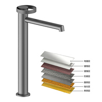 Robinet de lavabo HONGDEC noir mat, minimaliste, mitigeur eau chaude et froide