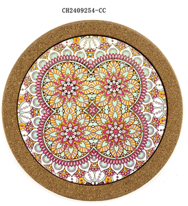 Custom Eco-Friendly Heat Resistant Luxury Ceramic <strong>Cork</strong> <strong>Trivet</strong> Embossed Mats - Product Image 1