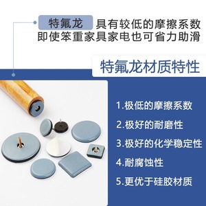 Patins en feutre Teflon autocollants antidérapants pour la protection des pieds de table et de chaise - Product Image 1