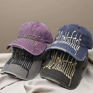 Custom Embroidery Logo Vintage Washed Distressed Cotton Twill Dad Hat Adjustable 6 Panel Unstructured Tie Dye <strong>Baseball</strong> <strong>Caps</strong> - Product Image 3