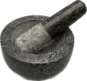 ครกและสากหินแกรนิตสีดำธรรมชาติ ยี่ห้อ Fengqi เป็นมิตรกับสิ่งแวดล้อม สำหรับบดสมุนไพรและเครื่องเทศ ใช้ในครัวและห้องรับประทานอาหาร - Product Image 2