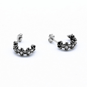 Pendientes yunnique con forma de media luna, acero de titanio, diseño geométrico en blanco y negro, joyería de moda - Product Image 2