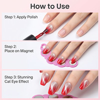 Outil magnétique pour ongles effet œil de chat, facile à utiliser pour créer des effets dégradés œil de chat, outil de manucure professionnel pour salon de manucure et bricolage à domicile