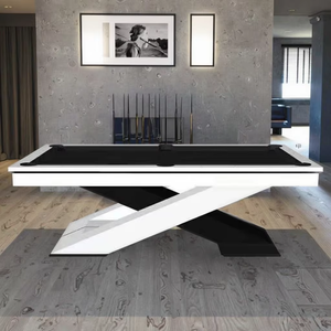 Table de billard américaine sur mesure, fabrication directe d'usine, 7/8/9 pieds, table de billard de luxe pour la maison avec pieds en bois massif et plateau en ardoise - Product Image 3