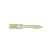 Offre Spéciale DIY Grade Naturel Poils Blanc Plat Mur Peinture Outils Puce Pinceaux avec Manche En Bois Personnalisable OEM
