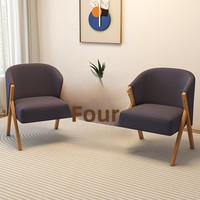 Chaise de loisirs scandinave nordique moderne JIUFANG, en bois massif avec pieds en métal, dossier en cuir inclinable, pour la maison, les restaurants et les hôtels
