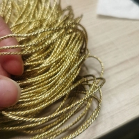 Trois brins de cordon de macramé de corde de vêtements décoratifs frottés à l'or pour un usage domestique fil de suspension à noyau d'or