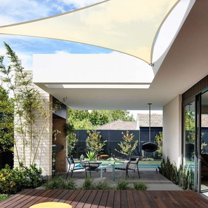 Richbit — pare-soleil en forme de Triangle cubain, Design anneau avec câble en acier renforcé de fil, voile d'ombrage solaire, - Product Image 5